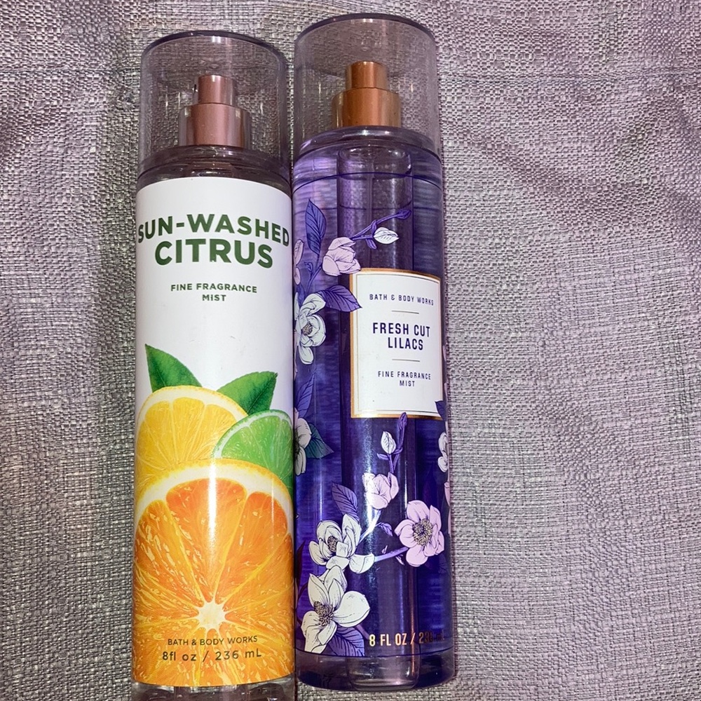 Sun-washed citrus by bath and body, fresh cut lilacs, i read the ingredients and